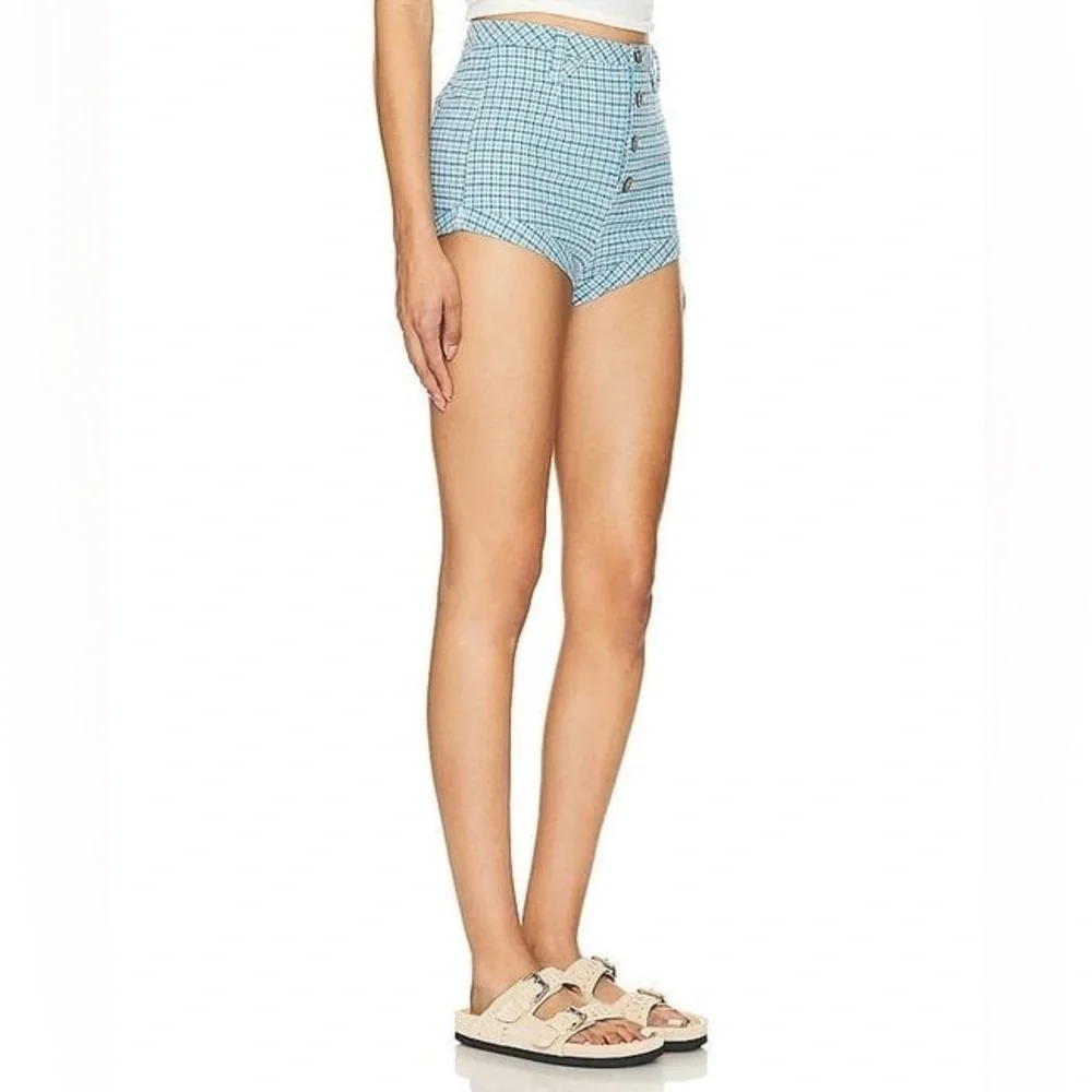 x REVOLVE Checked Out Plaid Brief In Blue Combo Free People